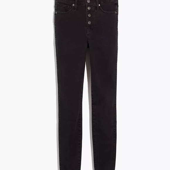 Petite 10" High-Rise Skinny Jeans in Berkeley Black: Button-Through Edition - Picture 3 of 3
